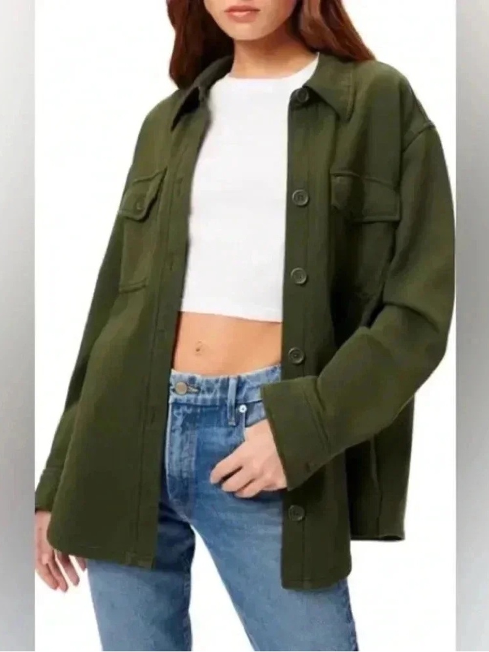 Good American Fleece Shacket